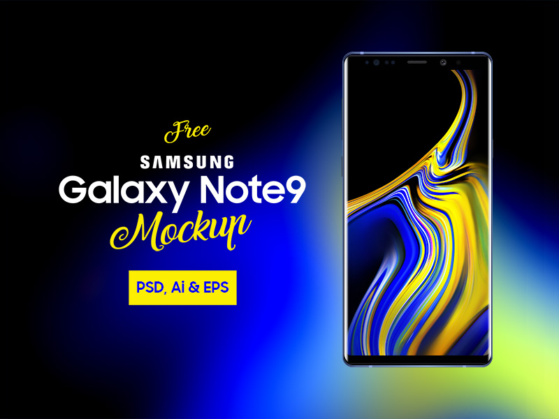 Download Free Samsung Galaxy Note 9 Mockup PSD, Ai & EPS by Zee Que | Designbolts on Dribbble
