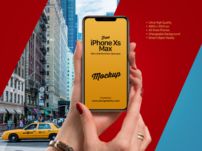 Download Free iPhone Xs Max In Female Hand Mockup Psd by Zee Que ...