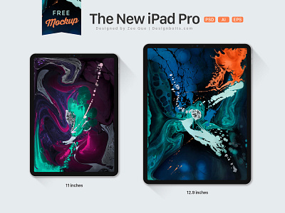 The New iPad Pro 2018 Mockup PSD, Ai & EPS