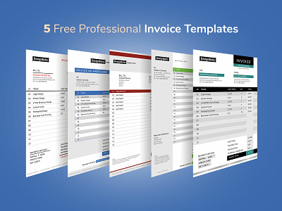 5 Free Professional Business Invoice Design Templates