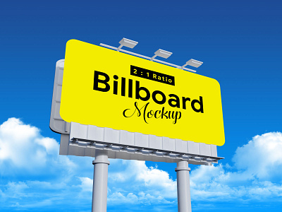 Free 2:1 Rounded Corners Billboard Mockup PSD