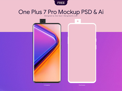 Free One Plus 7 Pro Mockup PSD & Ai