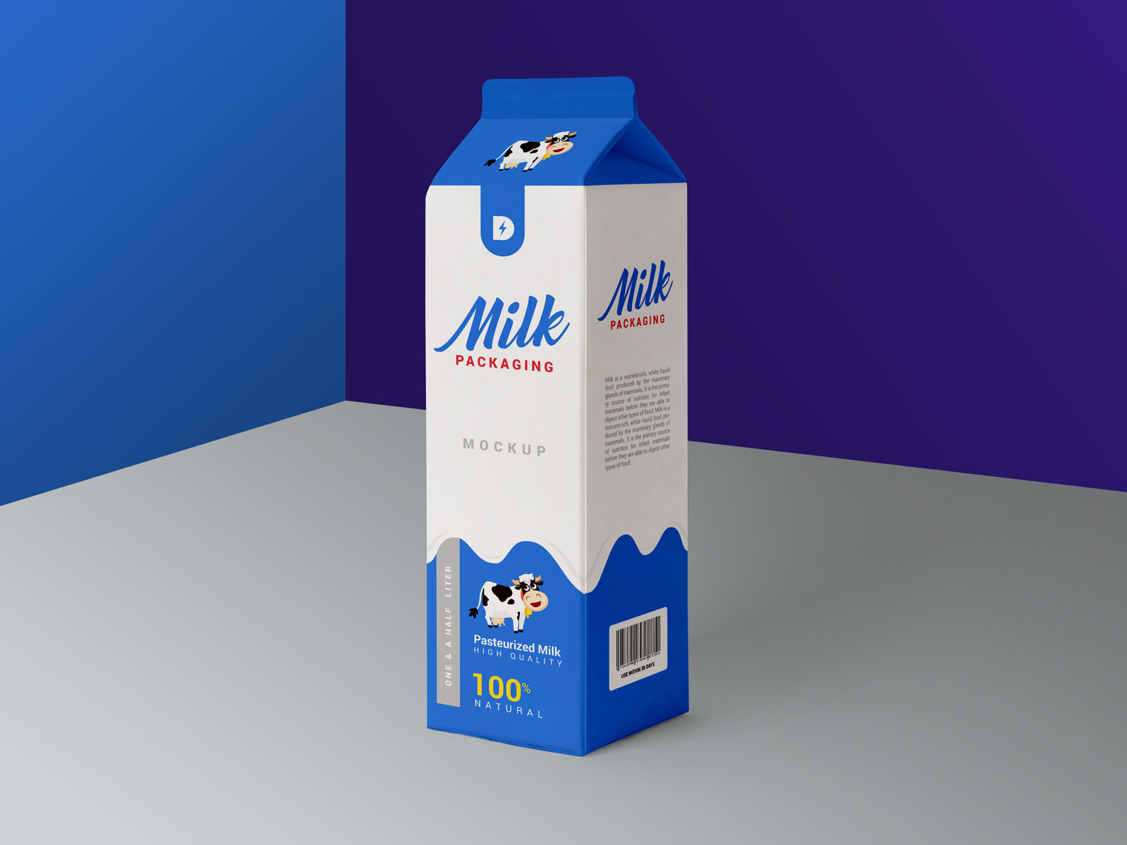 Download Free Milk Carton Box Packaging Mockup PSD by Zee Que ...