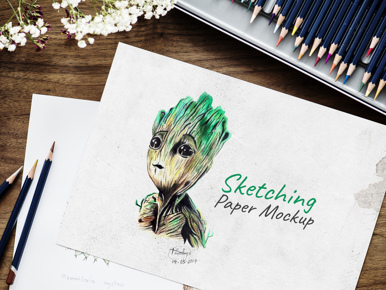 Download Free Sketching / Drawing Paper Mockup PSD by Zee Que ...