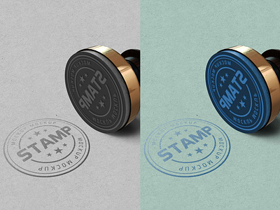 Free Rubber Round Stamp Mockup PSD