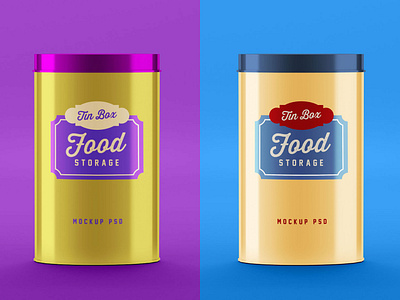 Free Food Storage Tin Can Mockup PSD