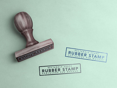 Free Rectangle Shape Rubber Stamp Mockup PSD stamp mockup