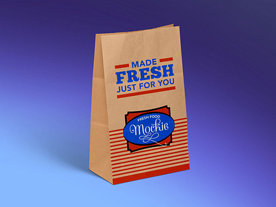 Download Free Kraft Paper Take Away Food Packaging Mockup Psd By Zee Que Designbolts On Dribbble