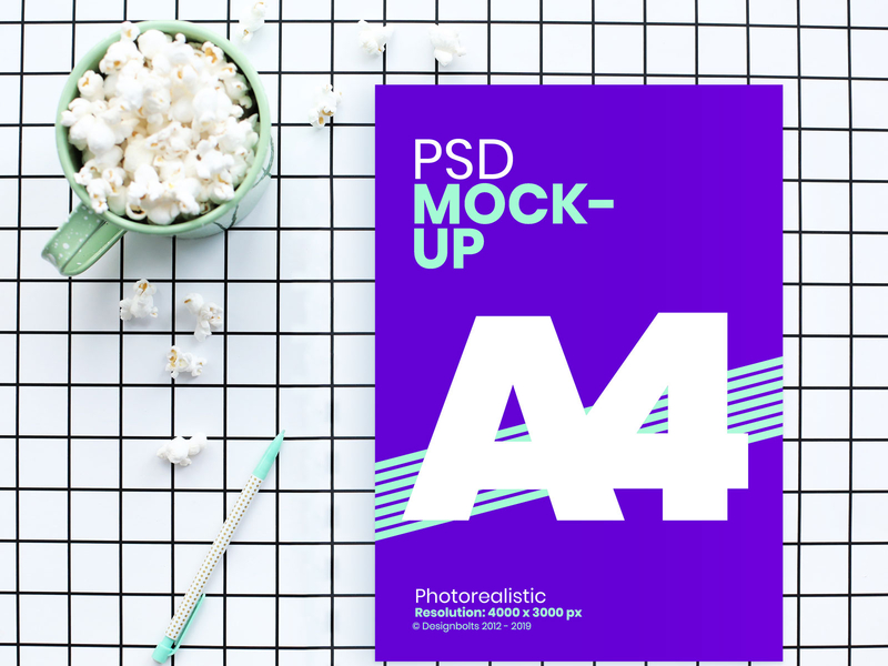 Download Free A4 Flyer / Movie Poster Mockup PSD by Zee Que ... PSD Mockup Templates