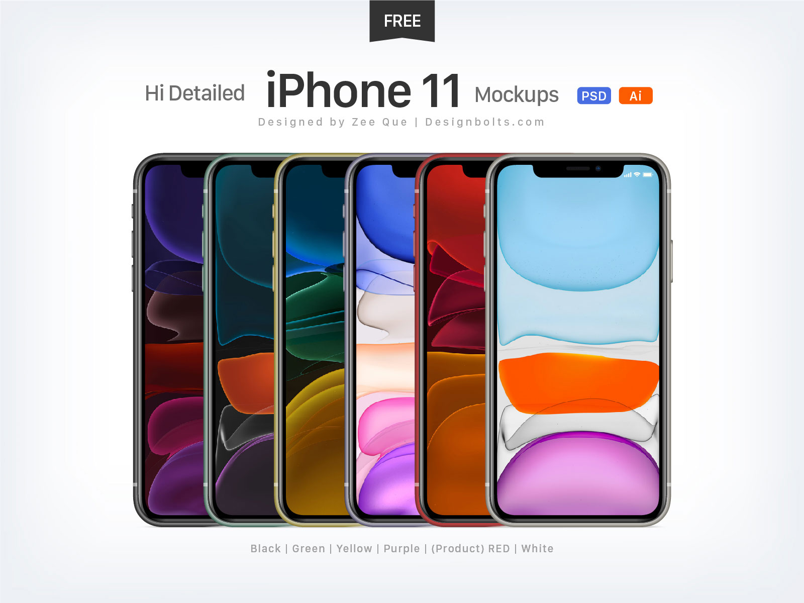 Download Free Apple iPhone 11 Mockup PSD & Ai by Zee Que ...