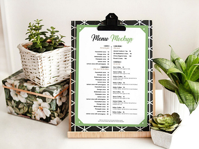 Free A4 Hotel / Restaurant Menu Mockup PSD