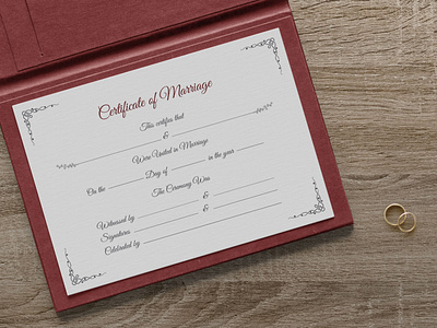 Free Certificate of Marriage Design Template in Ai & Mockup PSD