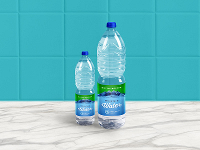 Free 1 Liter Mineral Drinking Water Bottle Mockup PSD