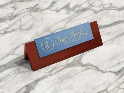 Free Office Desk Name Plate Mockup PSD