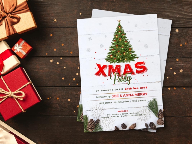 Free Christmas Party Flyer Design Template 2019 in PSD by Zee Que ...