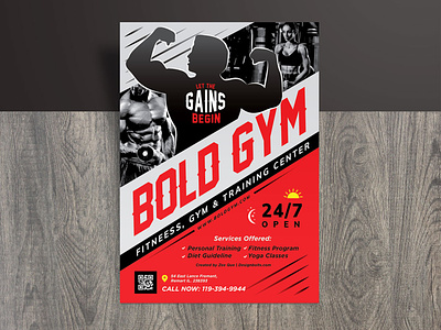 Free Gym Body Training / Fitness Flyer Design Template Ai