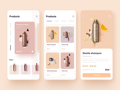 Cosmetics e-commerce application design ui ux 应用 设计