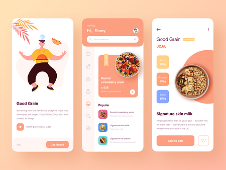 Food application design by Xupan on Dribbble