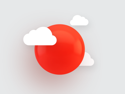 O 3d cinema4d cloud icon letter red shadow solar sphere sun