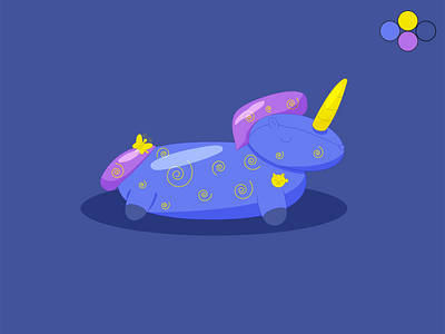 unicorn sleep mode illustration night unicorn