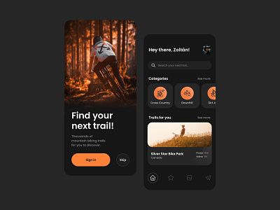 Mountain Bike Trail Finder App Design