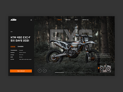 KTM EXC Web UI Concept