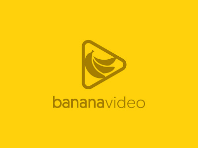 Bananavideo banana design logo media play video yellow