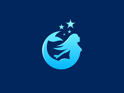 Mermaid blue design logo mermaid simple star stars water woman