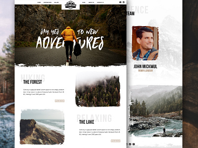 Forest Webdesign adventure badge homepage icons interaface layout nature outdoors retro travel ui website