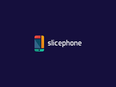slicephone Logo cellphone design logo mobile multicolor phone