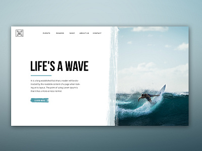 Life's a Wave home homepage interaface layout sea surf ui wave webdesign website