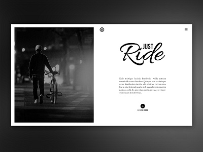 Just Ride Webdesign bicycle bike black homepage interaface layout ui webdesign website white