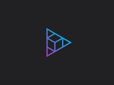 SongCube button cube design gradient logo minimal music play song