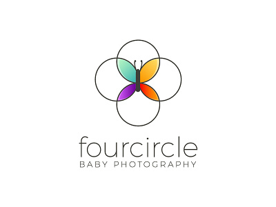 FourCircle Baby Photography baby butterfly child circle colorful design four kid logo multicolor