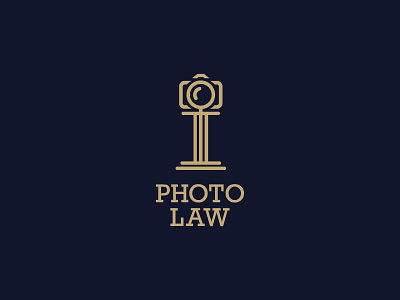 Photo Law Logo branding camera design identity justice law lawyer logo mark photo photography