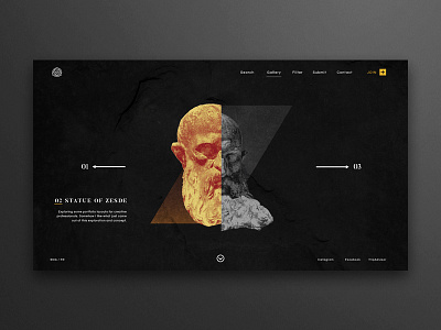 Statue. design layout minimal portfolio profile simple statue template ui web webdesign website