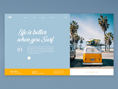 Surf / Web UI design minimal one page surf tropical ui ux web website