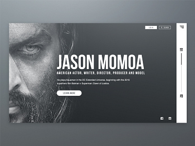 Jason Momoa / Web UI card design jason minimal momoa one page ui ux web website