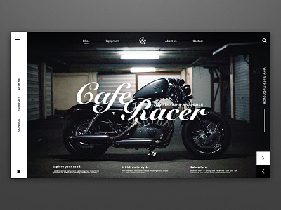 Cafe Racer / Web UI cafe design lettering motorcycle one page racer type ui ux web website