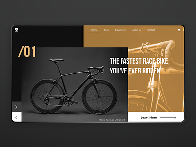 Bike / Web UI bicycle design interface layout one page ui ux web website