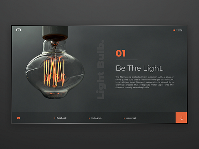 Light Bulb / Web UI app application bulb design layout light typography ui ux web webdesign website wireframe