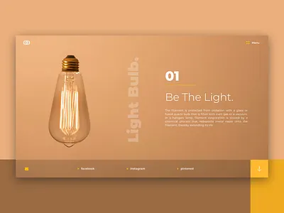 Light Bulb V2 / Web UI app application bulb design icon layout light one page typography ui ux web wireframe