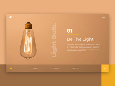 Light Bulb V2 / Web UI app application bulb design icon layout light one page typography ui ux web wireframe