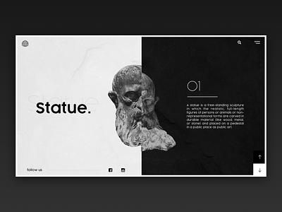 Statue / Web UI app application branding design icon layout logo screen split splitscreen statue typography ui ux vector web website