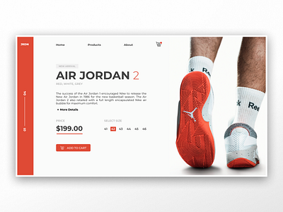 Air Jordan / Webshop UI app application branding design flat icon layout nike shop typography ui ux vector web webdesign website