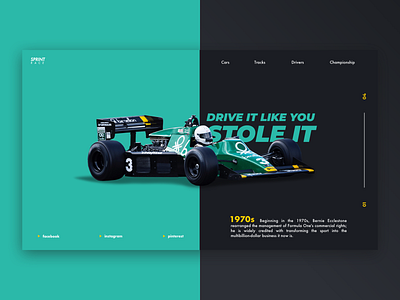 F1 / Web UI app application branding car design formula1 icon layout letter one page race racing sportcar typography ui ux web webdesign website