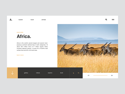Africa / Web UI africa animals app application clean design flat icon layout lettering minimal type typography ui ux web webdesign website wild wireframe