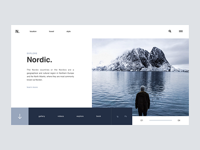 Nordic / Web UI app application clean design flat layout letter lettering minimal mountains nordic type typography ui ux web webdesign website