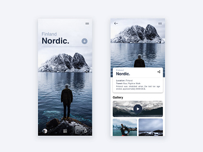 Nordic / App UI app application design flat icon layout minimal mountain nordic north typography ui ux web webdesign website winter