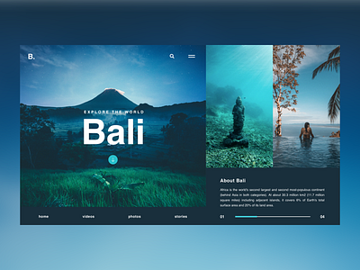 Bali / Web UI app application bali blue design layout letter travel typography ui ux web webdesign website